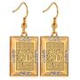 Rhinestone Drop Earrings|Muslim Jewelry for Women Girls|Platinum 18K Gold Plated Allah Square Dangle Earrings