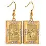 Rhinestone Drop Earrings|Muslim Jewelry for Women Girls|Platinum 18K Gold Plated Allah Square Dangle Earrings