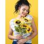 Hicarer 4 Pack Sunflower Print Jewelry Set Y-Shape Tassel Necklace Multilayer Bracelets and Dangle Earrings for Women Girls