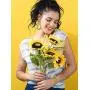 Hicarer 4 Pack Sunflower Print Jewelry Set Y-Shape Tassel Necklace Multilayer Bracelets and Dangle Earrings for Women Girls