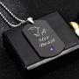 Blowin His Queen Her King Couple Necklace His Hers Stainless Steel Crown Tag Pendant, Christmas Anniversary Valentines Gift for Lover
