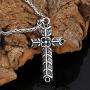 GuoShuang Nordic Viking Athelstans Cross Ragnar Amulet Necklace - Double Side