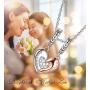 Mom Mother Daughter Heart Love Charms Dangle Charm Bead Set Fit Pandora Bracelet for European Snake Chain 925 sterling silver Pendant for Necklace