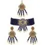 MUCH-MORE Traditional Ruby Beads Chick Choker Necklace Set with Earring & Tikka Women for Girls/Women