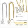 BELLALULU Initial Necklaces for Men A-Z 2 Pieces Letter Pendant Necklace Golden and Silver- Hip-Hop Cool Style Jewelry