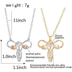 AILUOR Uterus Ovary Pendant Necklace, Feminist Medical Symbol Female Organ Gynecologist Nurse Gift Jewelry