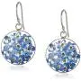 Sterling Silver Pressed Flower Circle Drop Earrings Sterling Silver Pressed Flower Circle Drop Earrings