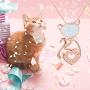 TRISHULA Rose Gold Cat Necklace,925 Sterling Silver Opal Cat Pendant Necklace Mothers Day Jewelry Gift for Women Girls (Gift Box Included)