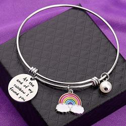 Zuo Bao Rainbow Baby Gift at The End of My Rainbow I Found You Bracelet Gift for New Mom New Mommy Jewelry