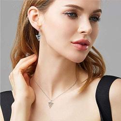 Ursteel Necklace and Earring Sets for Women, 14K Gold Plated Cubic Zirconia Butterfly Triangle Circle Evil Eye Necklace Earring Jewelry Set for Women