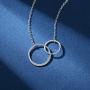 FAIRYGEM Best Friend, Friendship Gifts for Women - Sterling Silver Interlocking Circle Necklaces - Birthday,Mothers Day Jewelry Gift for Women Teen Girls