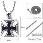 PJ Jewelry Two-Tone Stainless Steel Jerusalem Knights Templar Maltese Cross Pendant Necklace with Box Chain