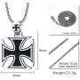 PJ Jewelry Two-Tone Stainless Steel Jerusalem Knights Templar Maltese Cross Pendant Necklace with Box Chain PJ Jewelry Two-Tone Stainless Steel Jerusalem Knights Templar Maltese Cross Pendant Necklace with Box Chain
