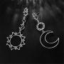 D.Rosse Women Fashion Boho Asymmetrical Hollow Star Sun Moon Drop Dangle Earring Jewelry