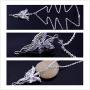 PPX 2 Pcs Lord of The Ring Elven Leaf Aragorn Arwen Evenstar Pendant Chain Necklace Princess Chain with Transparent Jewelry Box