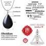 OCARLY 925 Black Obsidian Drop Pendant with Faint Rainbow Eyes Necklace Amulet Gemstone Stainless Steel/Titaniu/925 Chain Necklace