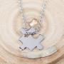 Stainless Steel Jigsaw Puzzle Piece Pendant with 18'' Cable Chain
