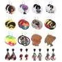 Fiasaso 16 Pairs African Dangle Earrings for Women Round Teardrop Painted Wooden Earrings Ethnic Style Earring Set Fiasaso 16 Pairs African Dangle Earrings for Women Round Teardrop Painted Wooden Earrings Ethnic Style Earring Set