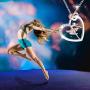 925 Sterling Silver Heart Ballet Dance Lovers Dancer Necklace Ballerina Silhouette Jewelry Gift for Girls Women