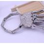 Gothic Skull Skeleton Bone Hand Bracelet with Ring Halloween Talon Wristband Punk Rock Exaggerated Metal for Men Women Nightclub Party Jewelry