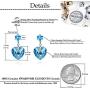 Cube Swarovski Crystal Heart Drop Dangle Earrings for Women Sterling Silver Stud Earrings Hypoallergenic