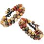 SUNYIK 8mm Round Stone Adjustable Bracelet for Unisex, Double Layers Beads Macrame Friendship Bracelets, 7''-10'' Strand