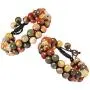 SUNYIK 8mm Round Stone Adjustable Bracelet for Unisex, Double Layers Beads Macrame Friendship Bracelets, 7''-10'' Strand SUNYIK 8mm Round Stone Adjustable Bracelet for Unisex, Double Layers Beads Macrame Friendship Bracelets, 7''-10'' Strand