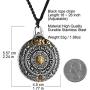 HZMAN Vintage Tibetan I Ching Spiritual Divination Om Stainless Steel Pendant Necklace Religion Jewelry