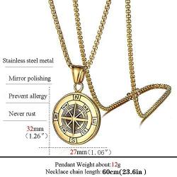 Compass Necklace Gift for Men/Wife, Id Be Lost Without You Valentines Day, Compass Pendants Male Jewelry for Her, Romantic Anniversary Birthday Gift Ideas