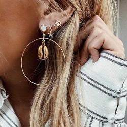 Bmadge Gold Geometric Earrings Exaggerated Statement Earrings Punk Stylish Sectored Twisted Earring Jewelry for Women and Girls