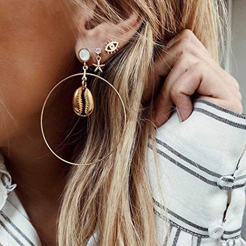 Bmadge Gold Geometric Earrings Exaggerated Statement Earrings Punk Stylish Sectored Twisted Earring Jewelry for Women and Girls