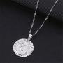 Silver Color Men Allah Pendant Necklace Link Round Fashion Allah Chain Jewelry