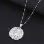 Silver Color Men Allah Pendant Necklace Link Round Fashion Allah Chain Jewelry