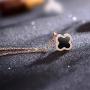 Dainty 16” Designer Inspired 18k Gold Plated Single Clover Charm Choker Style Necklace