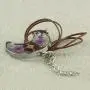 FM FM42 Multicolor Pressed Dried Flowers Moon Shape Pendant Necklace FM FM42 Multicolor Pressed Dried Flowers Moon Shape Pendant Necklace