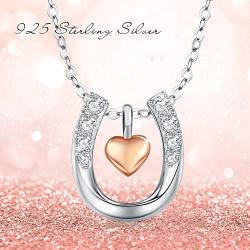 MEDWISE Horse Pendant Necklace Jewelry Gifts for Women Girls Silver Lucky Horse in Heart Necklace Embrace Horse Necklace for Cowgirls Equestrian Birthday Mothers Day Gift
