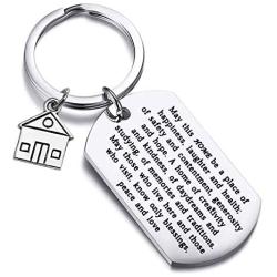 FUSTMW Housewarming Gift New Home Keychain Gift for New Homeowner Jewelry Moving in Gift House Keyring First Home Gift Realtor Closing Gifts