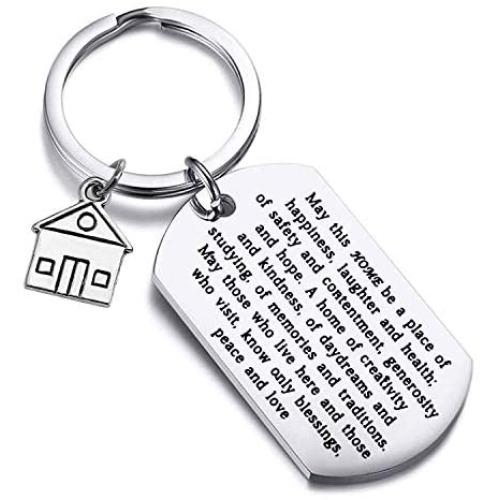 FUSTMW Housewarming Gift New Home Keychain Gift for New Homeowner Jewelry Moving in Gift House Keyring First Home Gift Realtor Closing Gifts