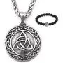 GUNGNEER Trinity Infinity Triquetra Celtic Knot Pendant Necklace Strength Gothic Stainless Steel Jewelry Men Women GUNGNEER Trinity Infinity Triquetra Celtic Knot Pendant Necklace Strength Gothic Stainless Steel Jewelry Men Women