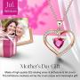 ✦Gifts for Mothers Day✦ Forever Love Heart Necklace Jewelry 18K White Gold/ Rose Gold Plated 925 Sterling Silver Birthstone Pendant Necklace with 5A Cubic Zirconia Birthday Gifts for Women and Girls