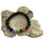 LASA Stones -Lava stones and real 7 chakra stones bracelet unisex - Beaded bracelets - crystals and healing stones - Essential Oil Diffuser Bracelet - Stress relief bracelets. Yoga, Reiki, meditation