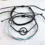 Osemind Wave Bracelet for Women Vsco Bracelets Braided Rope Wax Bracelets Surfer Wave Strand Bracelet Adjustable Mountain Sunflower Bracelet for Girls