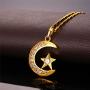 U7 Statement Islamic Jewelry I Love You to The Moon and Back Crescent Moon Star Pendant Necklace