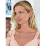 Mariell 14K Rose Gold Plated Cubic Zirconia Wedding Necklace & Earrings Bridal Jewelry Set for Brides