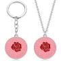 One Direction Gift Harry Style Merch Treat People with Kindness Enamel Necklace Keyring Jewelry Set 2 Pack
