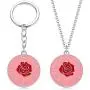 One Direction Gift Harry Style Merch Treat People with Kindness Enamel Necklace Keyring Jewelry Set 2 Pack