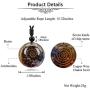 MANIFO Ammonite Fossil Pendant Necklace 7 Chakra Healing Crystal Stone Spiral Necklace for Men Women
