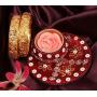 Touchstone ''Golden Bangle Collection Traditional Fine Jali Wire Mesh Work Thick Indian Bollywood Designer Jewelry Metal Kada Bangle Bracelets. Set of 2 in Antique Gold Tone for Women