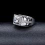 Uloveido Mens Square Wedding Band Cubic Zirconia Comfort Fit Gold/Platinum/Rose Gold Plated Engagement Ring Size 6 7 8 9 KR201