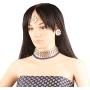 Touchstone Indian Bollywood Handcrafted Traditional Royal Mughal Kundan Polki Meenakari Enamel Colorful Wedding Designer Jewelry Necklace Choker Set in Gold and Silver Tone for Women.
